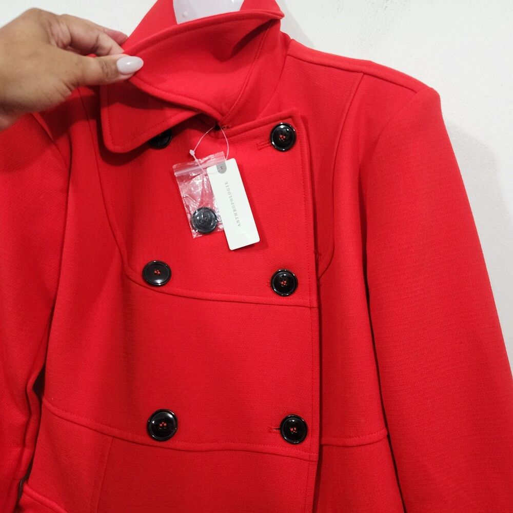 Anthropologie Maeve Fit & Flare Trench Pea Coat Double-breasted Button-Front XS - Picture 10 of 16